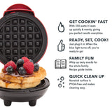 Dash Mini Maker: la mini máquina de hacer gofres para gofres individuales, paninis, hash browns, otros en los desplazamientos, desayuno, almuerzo o aperitivos, Rojo, Pequeño, 1