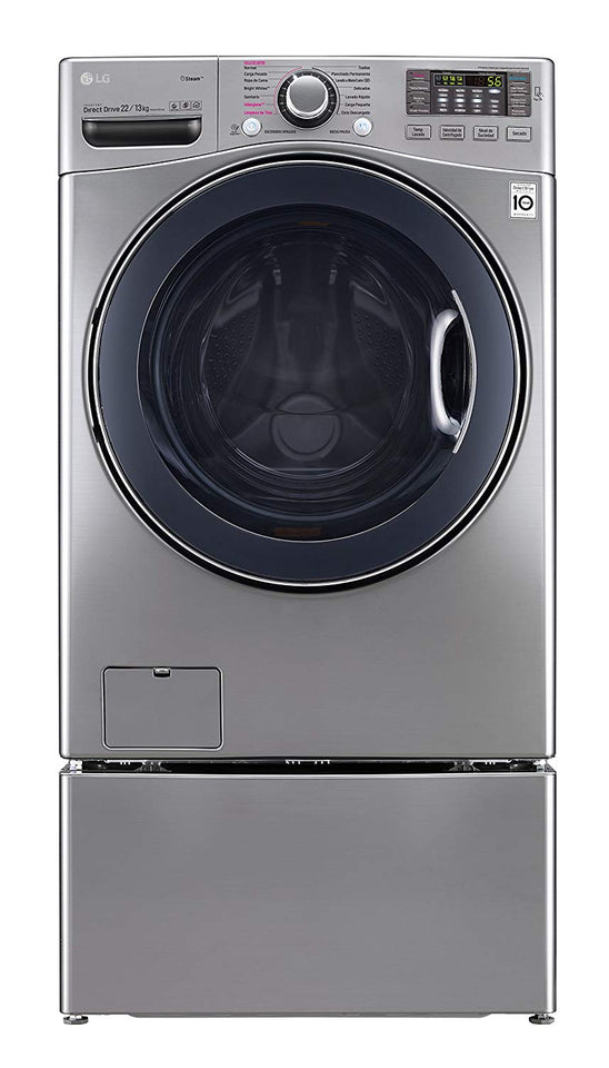 LG WD22VVS6 Lavasecadora Carga Frontal para 22 kg, color Plata