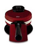 Oster Titanium Infused DuraCeramicVP23TA24 Flip Waffle Maker, Candy Apple Red (CKSTWFBF10MR-TECO)
