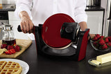 Oster Titanium Infused DuraCeramicVP23TA24 Flip Waffle Maker, Candy Apple Red (CKSTWFBF10MR-TECO)