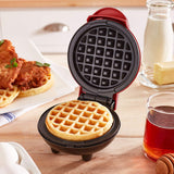 Dash Mini Maker: la mini máquina de hacer gofres para gofres individuales, paninis, hash browns, otros en los desplazamientos, desayuno, almuerzo o aperitivos, Rojo, Pequeño, 1